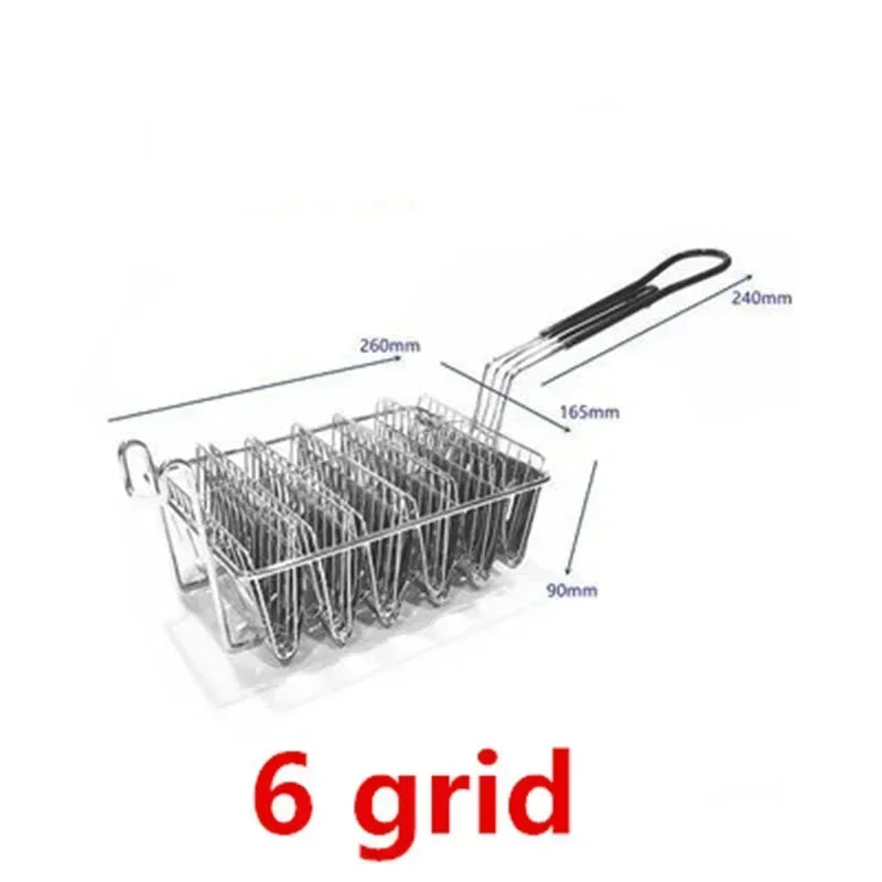 Taco Basket Holds 4 Shells Deep Fryer Taco Holder Baskets Taco Fry with Grip Handle French fries frying Fried basket tool