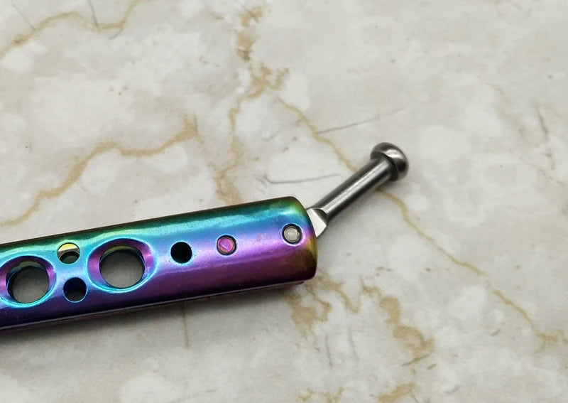 Portable Butterfly Training Knife Foldable Pocket Flail Knife Uncut Blade Butterfly Comb Training Tool