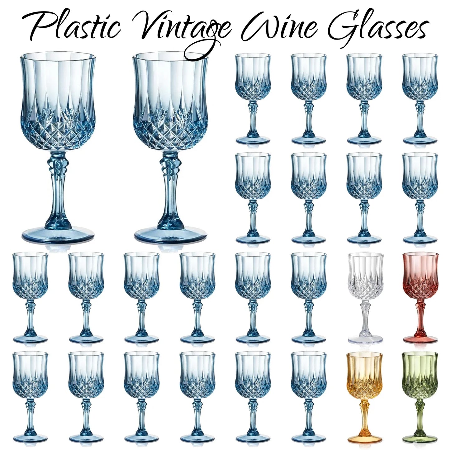 12/24 Pcs 7oz Plastic Wine Glasses Drinking Glasses Unbreakable Wedding Glassware Reusable Drinkware Champagne Flutes Goblets