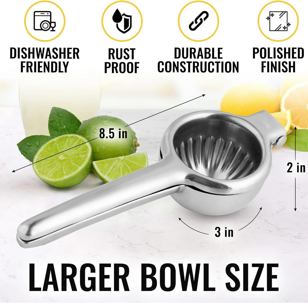 Kitchen Lemon Squeezer Stainless Steel Premium Quality Heavy Duty Solid Metal Squeezer Bowl Large Manual Citrus Press Juicer