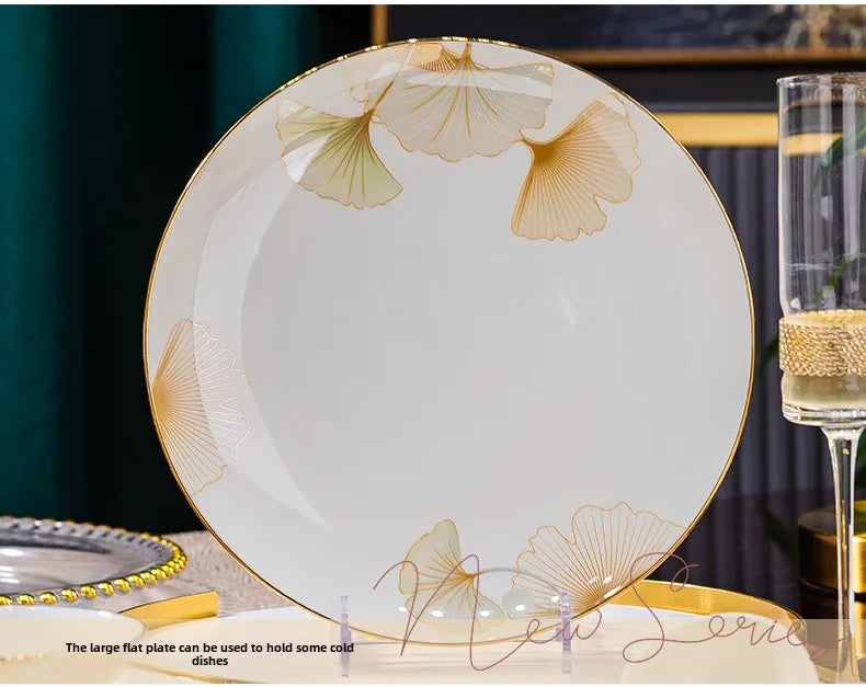2025 new style bowl and dish set household high temperature ceramic bowl and dish combination bone china tableware gift
