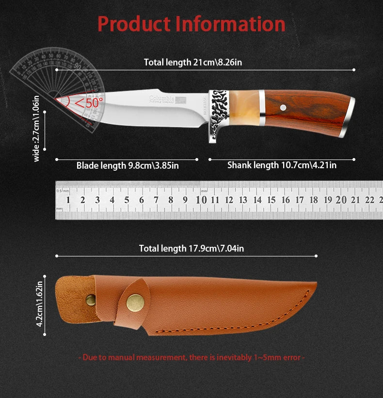 Wild Survival Self-defense Knife,Portable Mini Pocket Knife Stainless Steel Fruit Knife Meat Knife Suitable For Outdoor camping