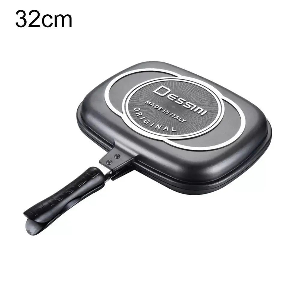 32Cm Double Sided Frying Pan Non-Stick Barbecue Tool Cookware Grill Frying Pan Injection Molding Home Cooking Kitchen Supplies