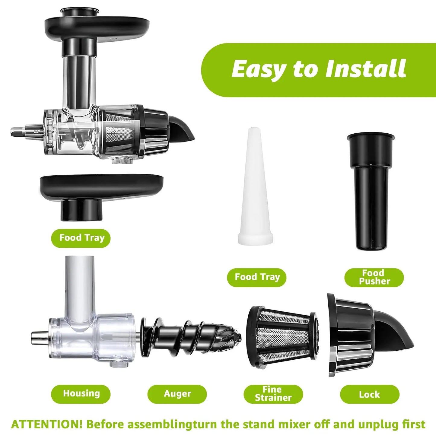 Masticating Juicer Attachment for KitchenAid All Models Stand Mixers