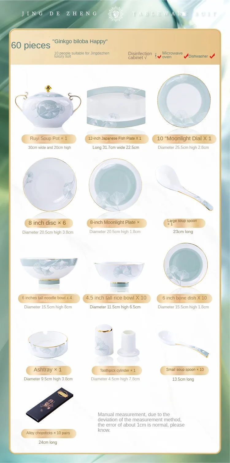 New Bone China Dinnerware Set with Colorful Glaze Elegant Bowls and Plates for Home Ceramic Bowls and Plates Set