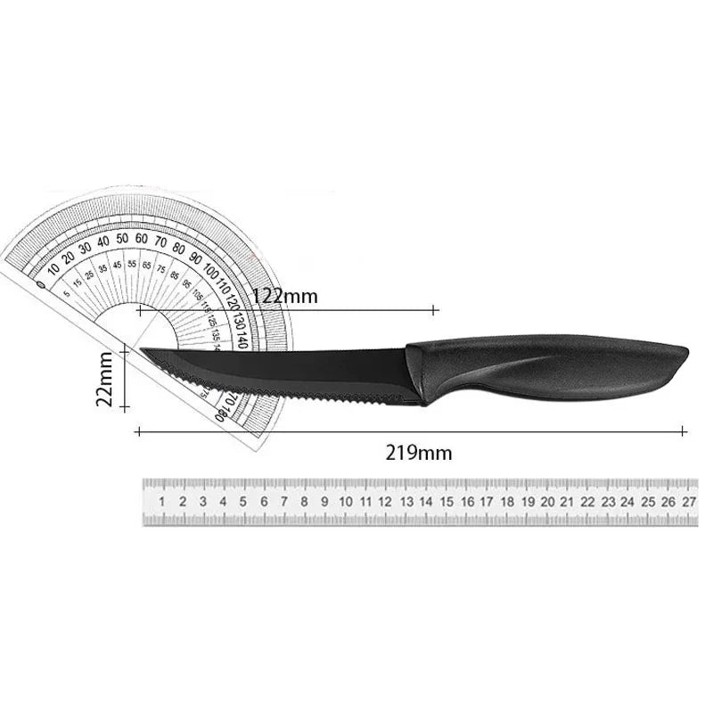 2/4/6/8 Steak Knife set Sharp Blade Black high-end PP handle Kitchen Multi-functional fruit knife Stainless steel steak knife