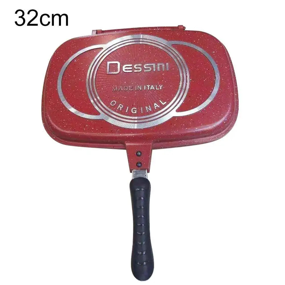 32Cm Double Sided Frying Pan Non-Stick Barbecue Tool Cookware Grill Frying Pan Injection Molding Home Cooking Kitchen Supplies