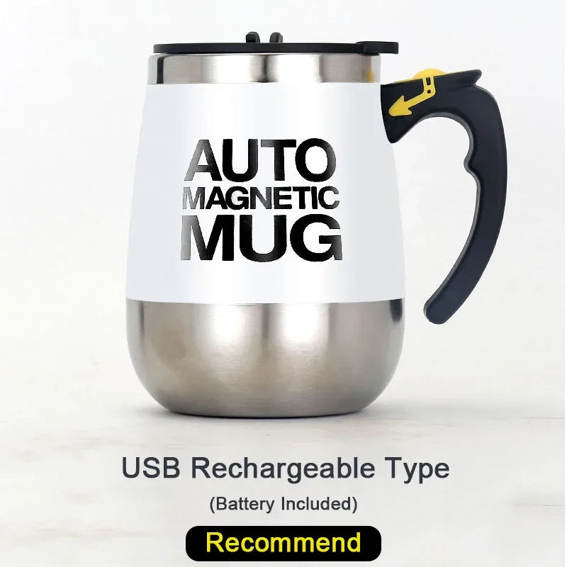 USB Rechargeable Self-Stirring Coffee Mug – Stainless Steel Auto Mixer Cup for Home, Office, Gifts