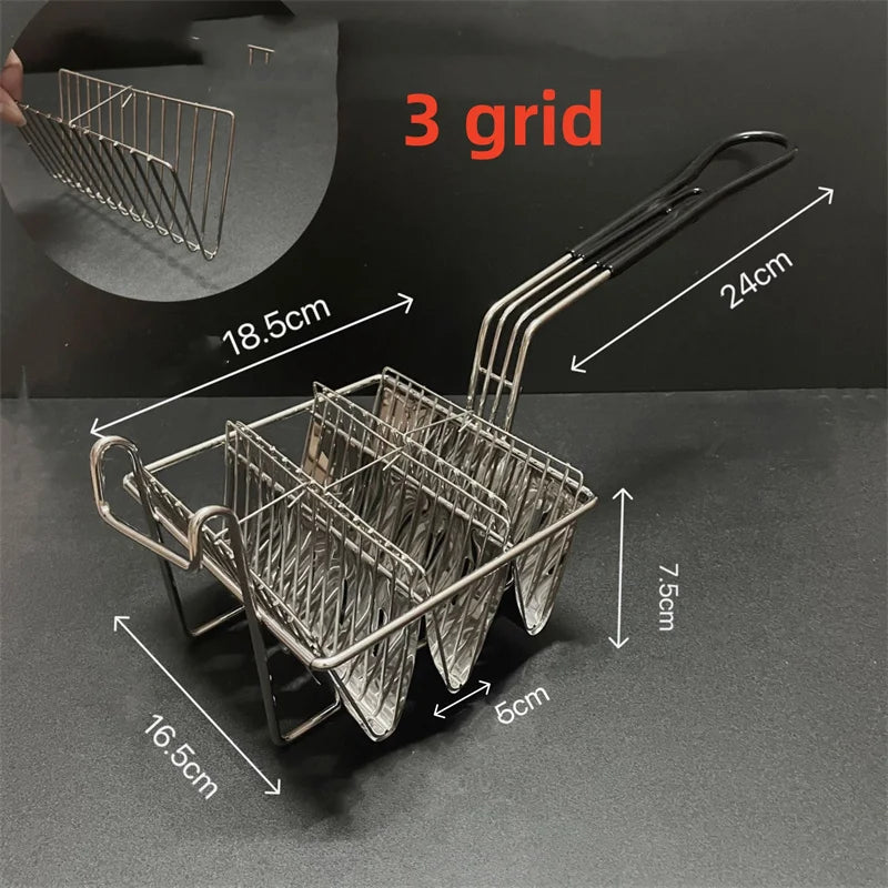 Taco Basket Holds 4 Shells Deep Fryer Taco Holder Baskets Taco Fry with Grip Handle French fries frying Fried basket tool