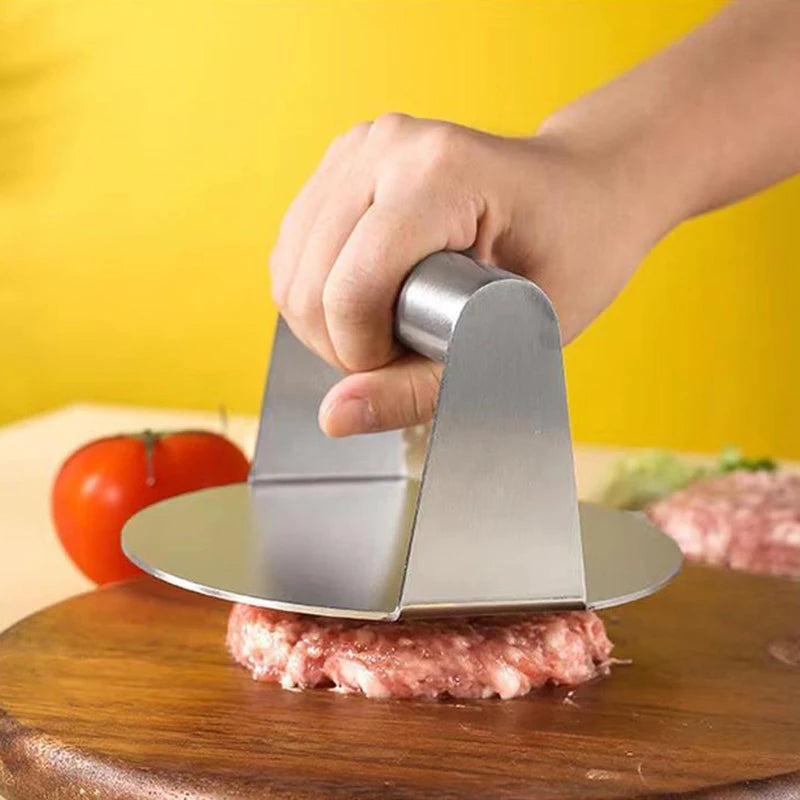 1PC Stainless Steel Smash Burger Press Hamburger Patties Meat Masher Circular Meat Press Mold For Deli Meats Kitchen Accessories