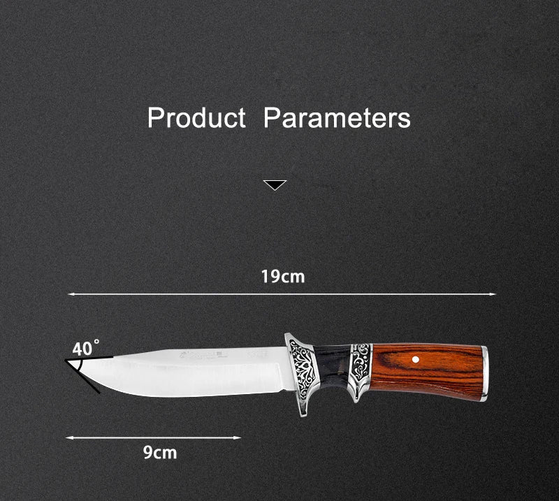 Outdoor Steel Hand Small Straight Knife Camping Portable Multi-Functional High Hardness Knife Household Fruit Knife Knife