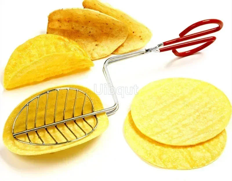 Taco Basket Holds 4 Shells Deep Fryer Taco Holder Baskets Taco Fry with Grip Handle French fries frying Fried basket tool