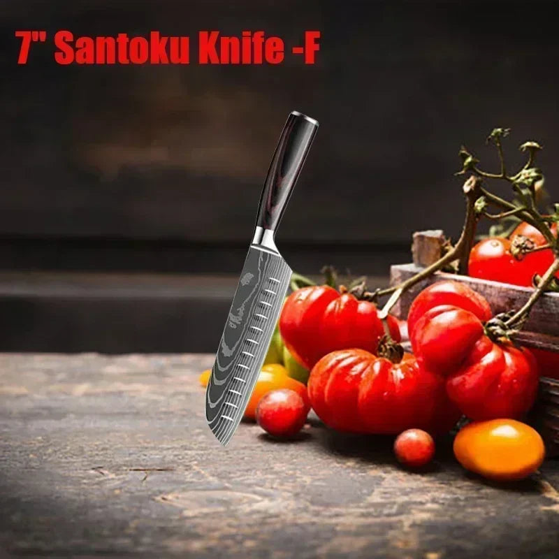 Acero Damasco: ¡Cuchillos Cheftronics para Cocina Inteligente! - 7inch santoku knife