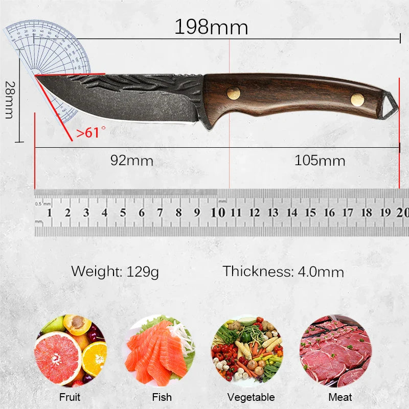 Acero Inoxidable Cuchillo Carne Carnicero Forjado