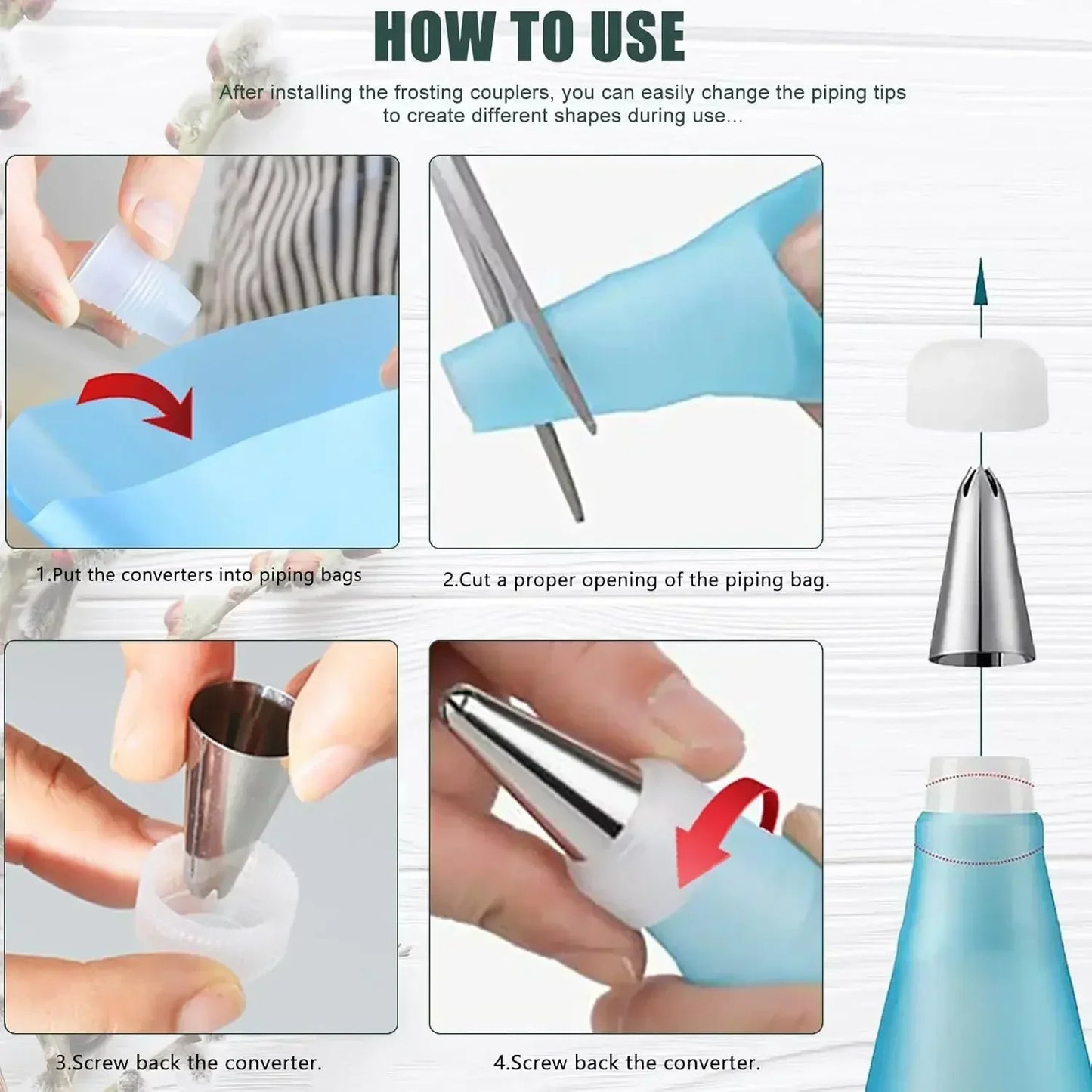 ¡Bolsas de Pastelería para Decoración de Pasteles Increíbles! - SKY BLUE - Cake Decorating Set
