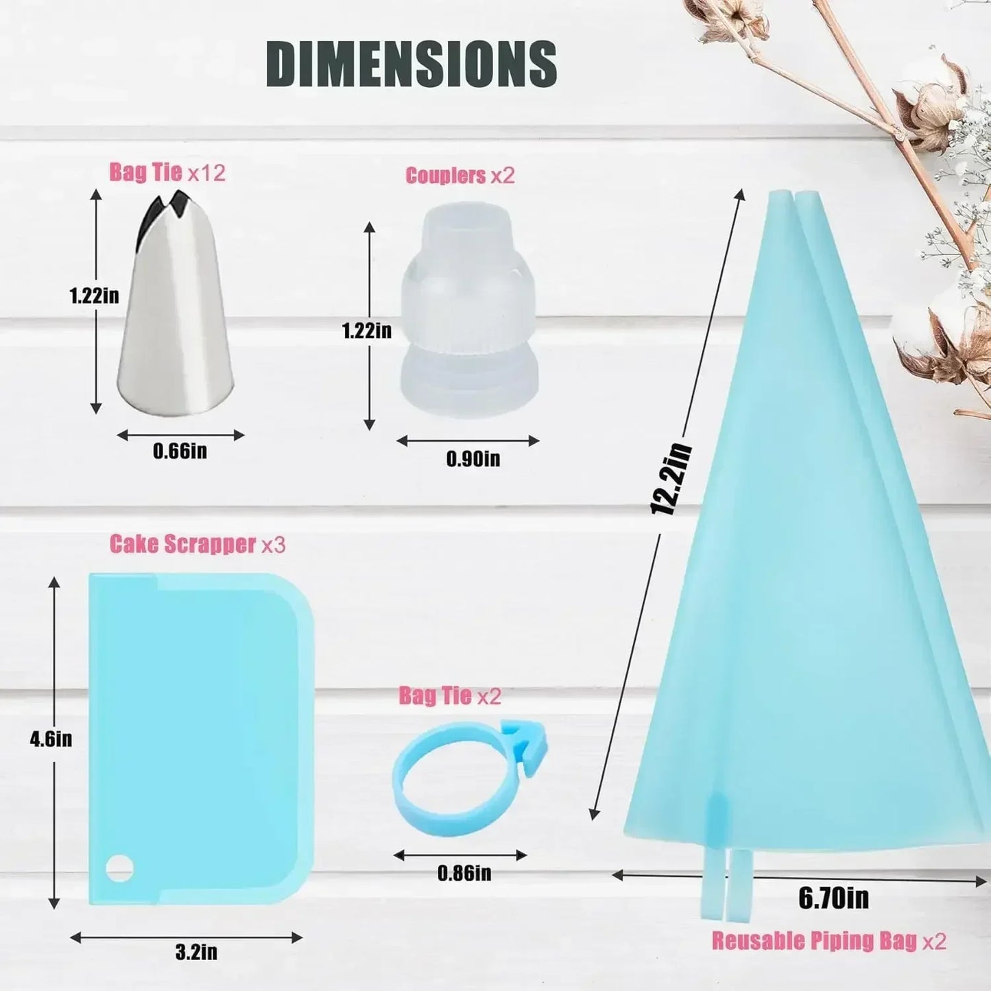 ¡Bolsas de Pastelería para Decoración de Pasteles Increíbles! - SKY BLUE - Cake Decorating Set
