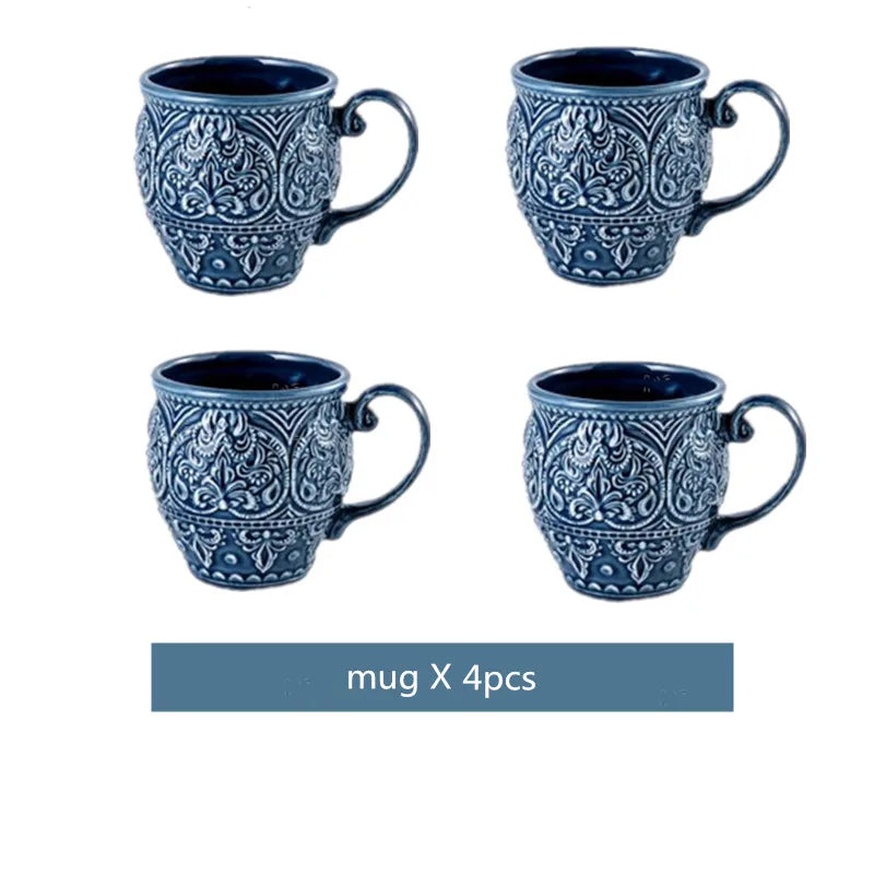 Cerámica Azul: Eleve Su Cocina Con Cheftronics - mugx4 - Western Dinner Plates Set