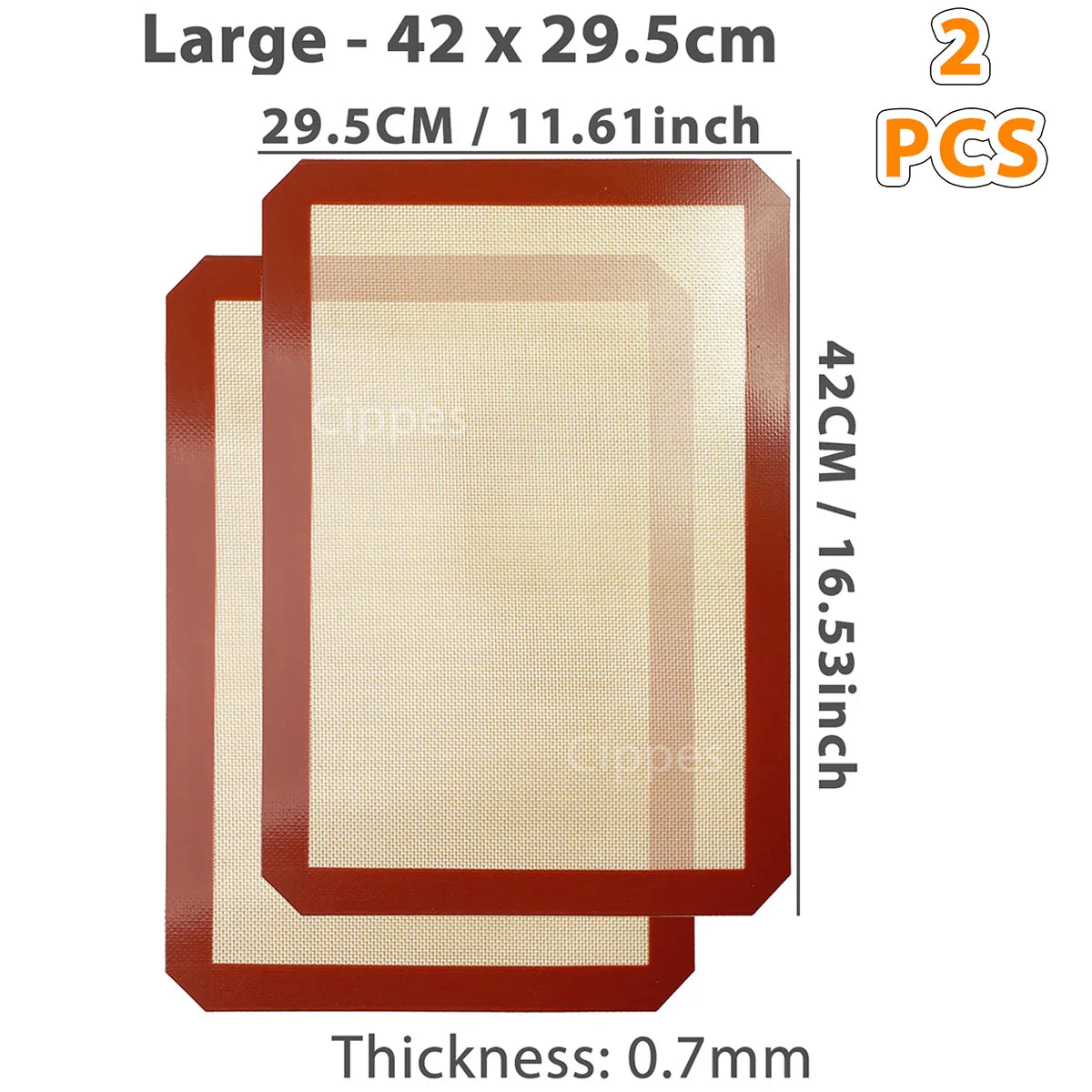 ¡Cheftronics Baking Mats: Domina la Pastelería! - 2PCS Red 42x29.5cm