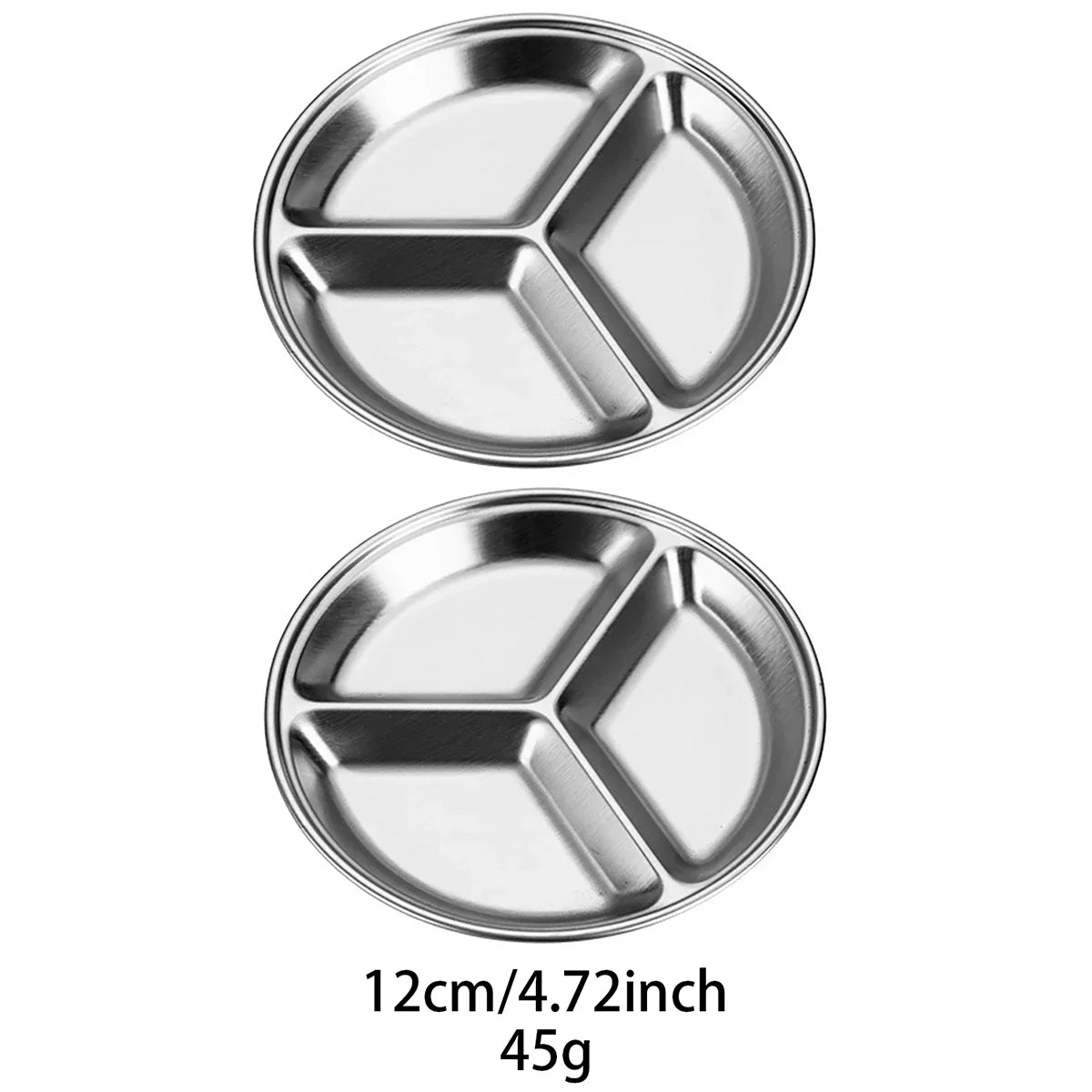 Cheftronics: ¡Platos Divididos de Acero Inoxidable para Cocina Inteligente! - 3grids silver 12cm