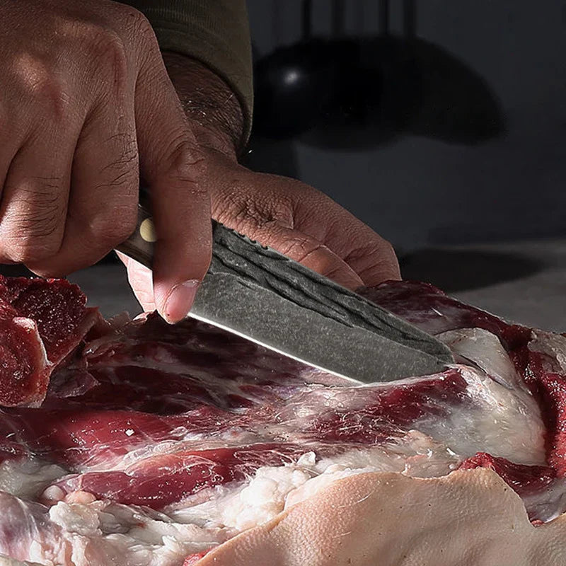 ¡Cuchillo Carnicero Forjado Acero Inoxidable Definitivo!