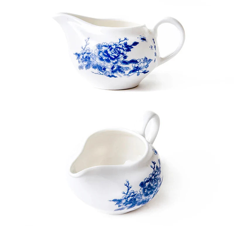 ¡Exquisito Juego de Té Floral Azul de Porcelana! - Ceramic Portable Teacup