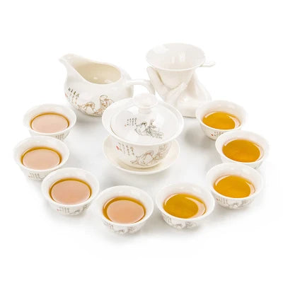¡Exquisito Juego de Té Floral Azul de Porcelana! - Ceramic Portable Teacup