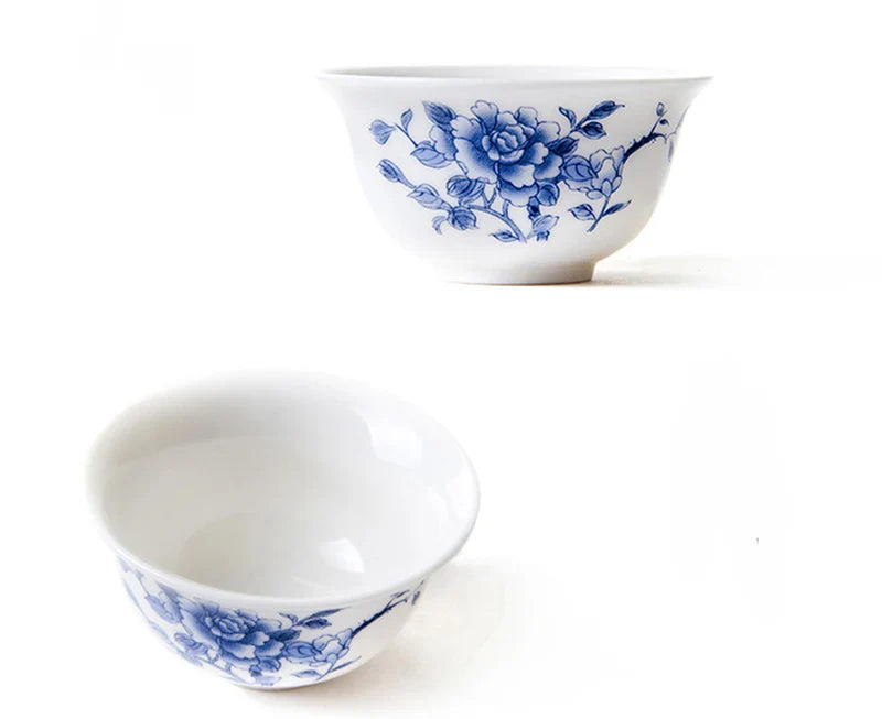 ¡Exquisito Juego de Té Floral Azul de Porcelana! - Ceramic Portable Teacup