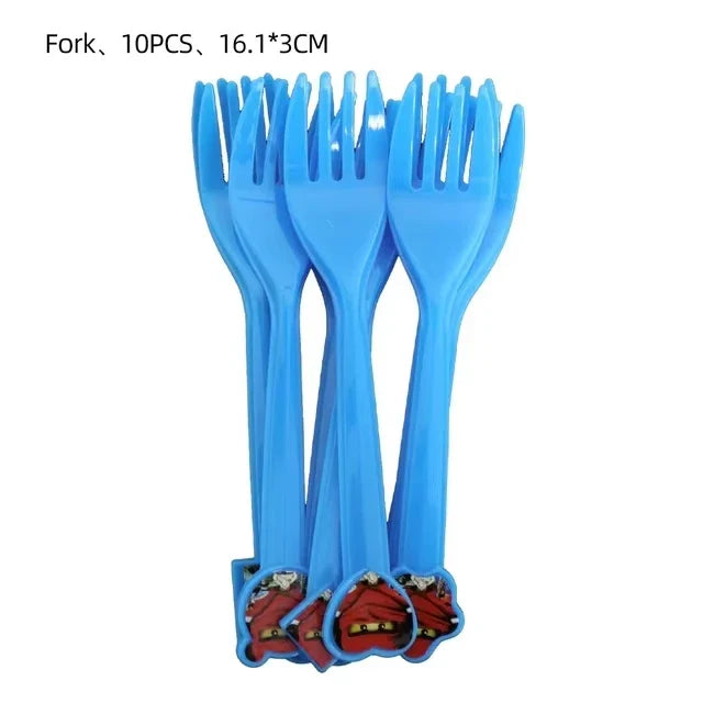 Ninjago Fiesta Explosiva Artículos Desechables Cumpleaños - Fork 10pcs