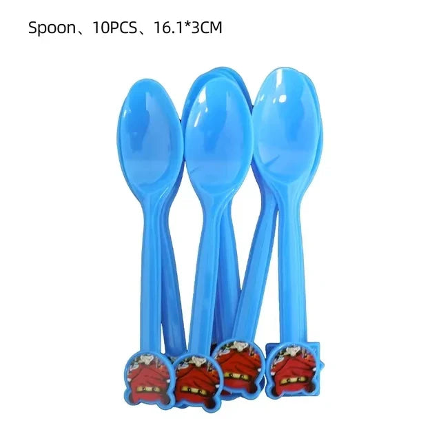 Ninjago Fiesta Explosiva Artículos Desechables Cumpleaños - Spoon 10Pcs