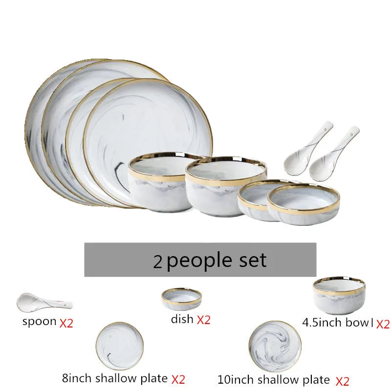 Oro y Mármol Vajilla Cheftronics Kitchen Appliances - 2 people set