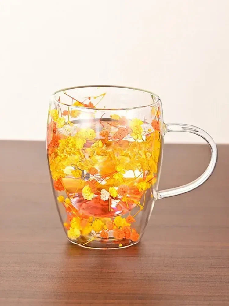 Tazas Florales de Vidrio Borosilicato Extraordinarias - Glass Mugs