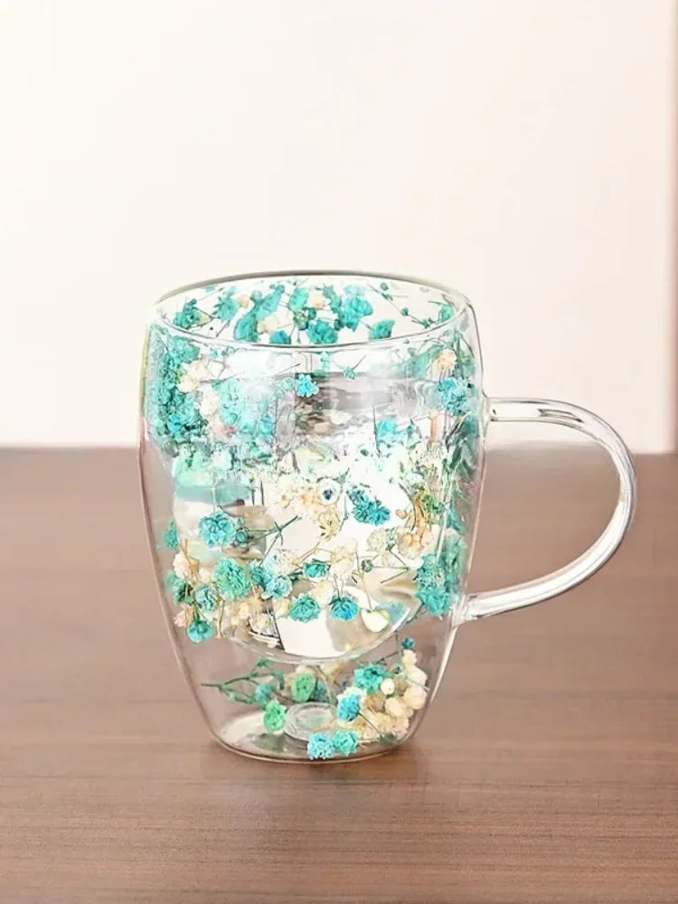 Tazas Florales de Vidrio Borosilicato Extraordinarias - Glass Mugs