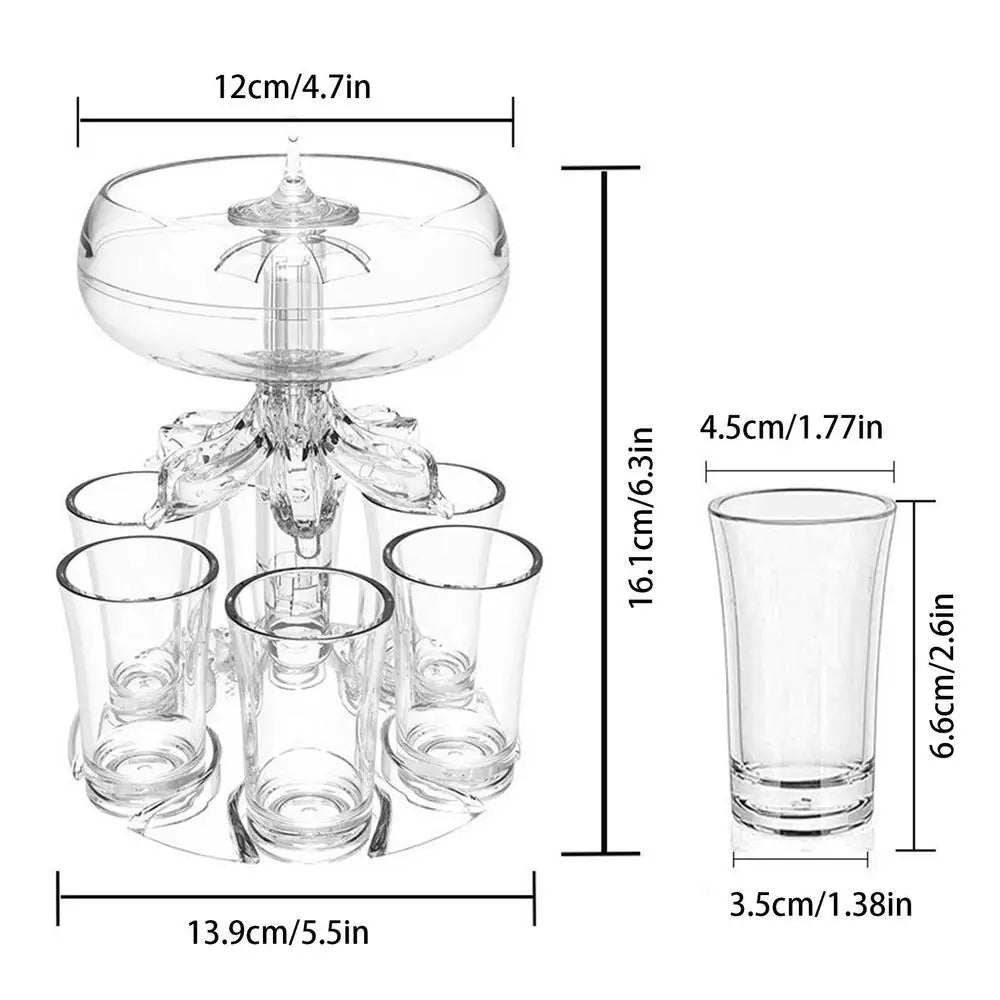 6 Shot Glass Wine Whisky Beer Dispenser Holder Liquor Dispenser Drinking Games Tools Home Party Bar Shot Glass for