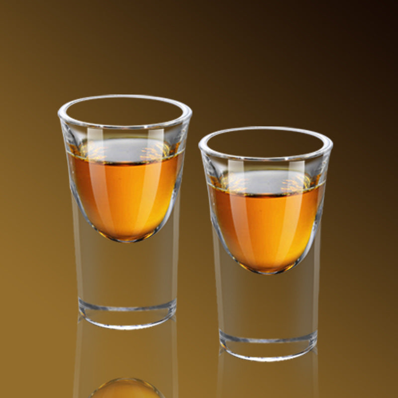 6PCs Glass Set Transparent 15ml Shot Glass Thickened Bottom Liquor Cup Bullet Cups One Mouth Small Cup Wine Drinkware