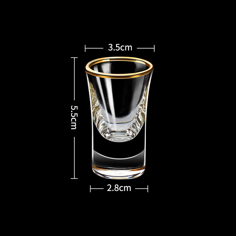 6pcs Gold Foil Color Spirits Cups Household Creative Small Wine Cup Glass Gilt Edged Cup Wine Dispenser Baijiu Cup