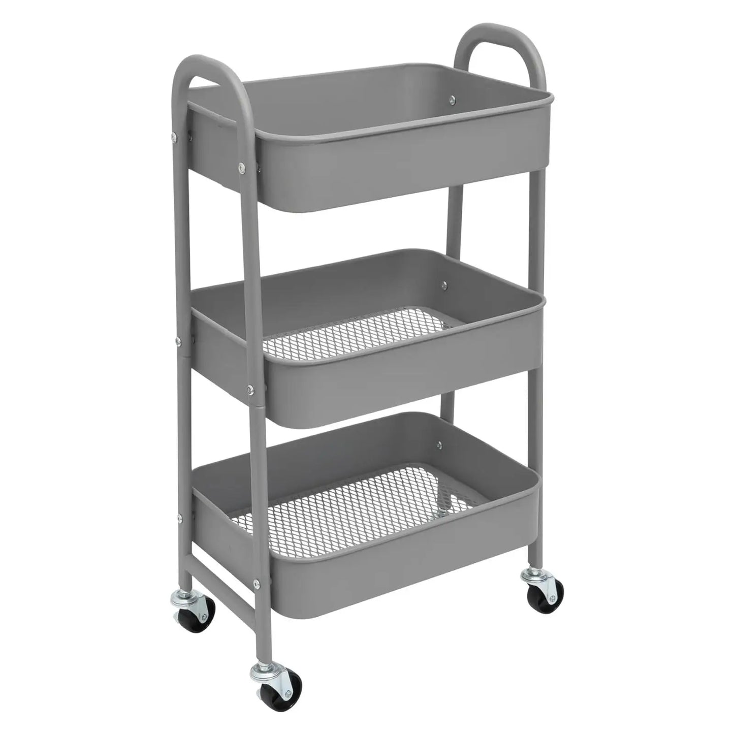 Storage Cart Auxiliary Cart with Wheels Kitchen Cart Service Cart Metal Cart with Wheels 3 Levels Rolling Cart Organizer Cart for Bedroom Bathroom Office, 3-Level Kitchen or Multipurpose Cart with Wheel (Fruta-002 1690 2099)