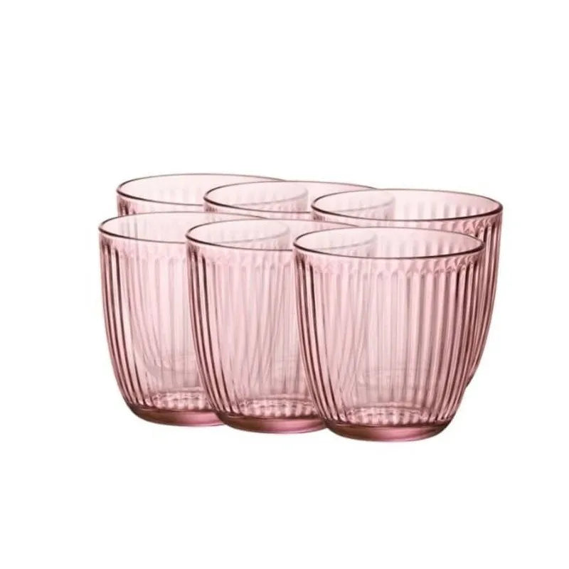 Pengo SET 6 glasses low pink glass LINE 29CL