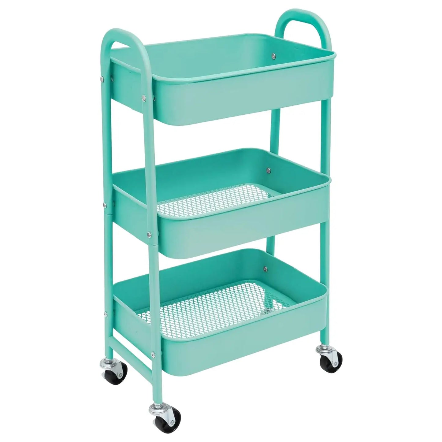 Storage Cart Auxiliary Cart with Wheels Kitchen Cart Service Cart Metal Cart with Wheels 3 Levels Rolling Cart Organizer Cart for Bedroom Bathroom Office, 3-Level Kitchen or Multipurpose Cart with Wheel (Fruta-002 1690 2099)