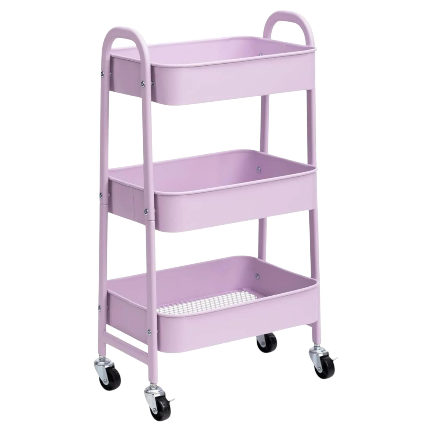 Storage Cart Auxiliary Cart with Wheels Kitchen Cart Service Cart Metal Cart with Wheels 3 Levels Rolling Cart Organizer Cart for Bedroom Bathroom Office, 3-Level Kitchen or Multipurpose Cart with Wheel (Fruta-002 1690 2099)