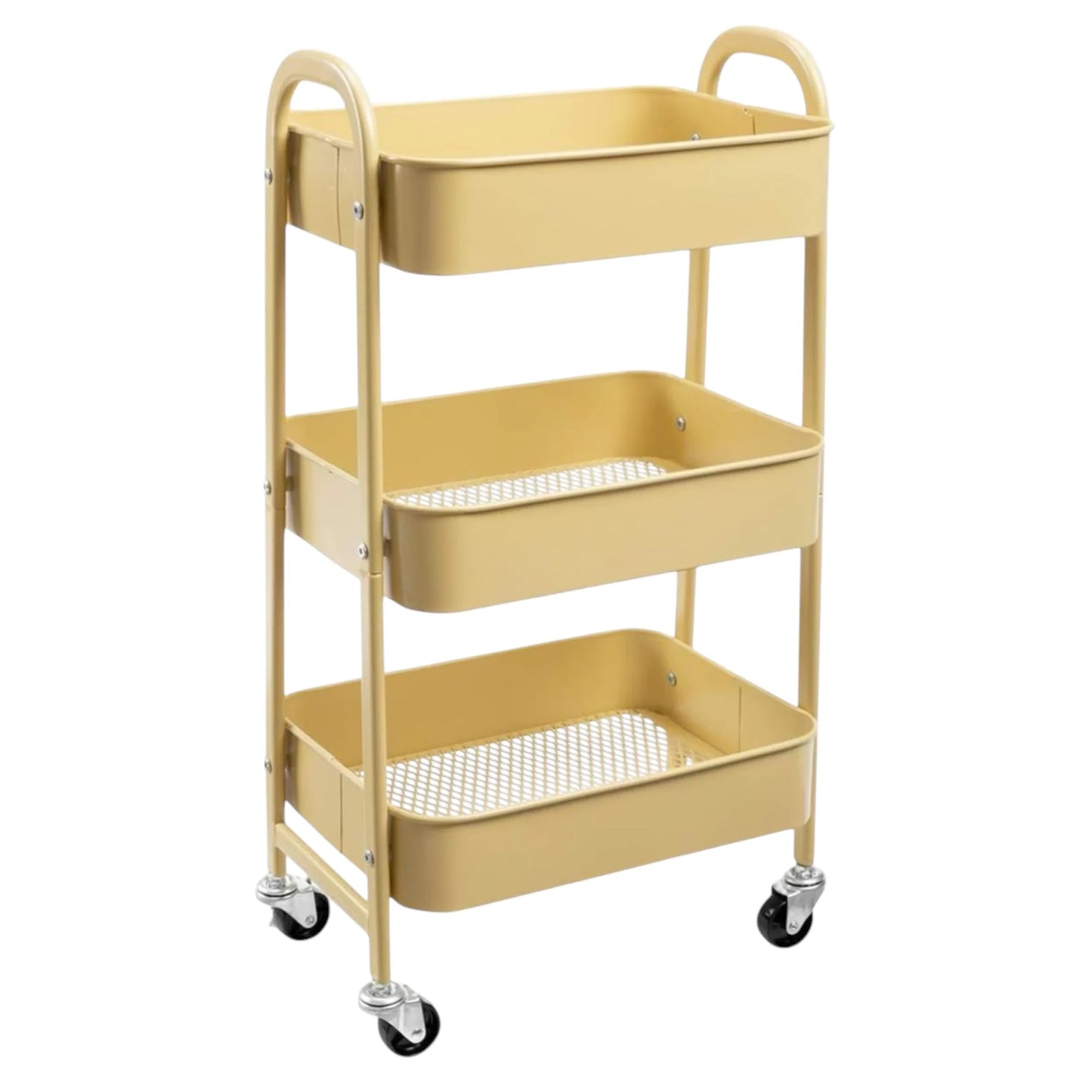 Storage Cart Auxiliary Cart with Wheels Kitchen Cart Service Cart Metal Cart with Wheels 3 Levels Rolling Cart Organizer Cart for Bedroom Bathroom Office, 3-Level Kitchen or Multipurpose Cart with Wheel (Fruta-002 1690 2099)