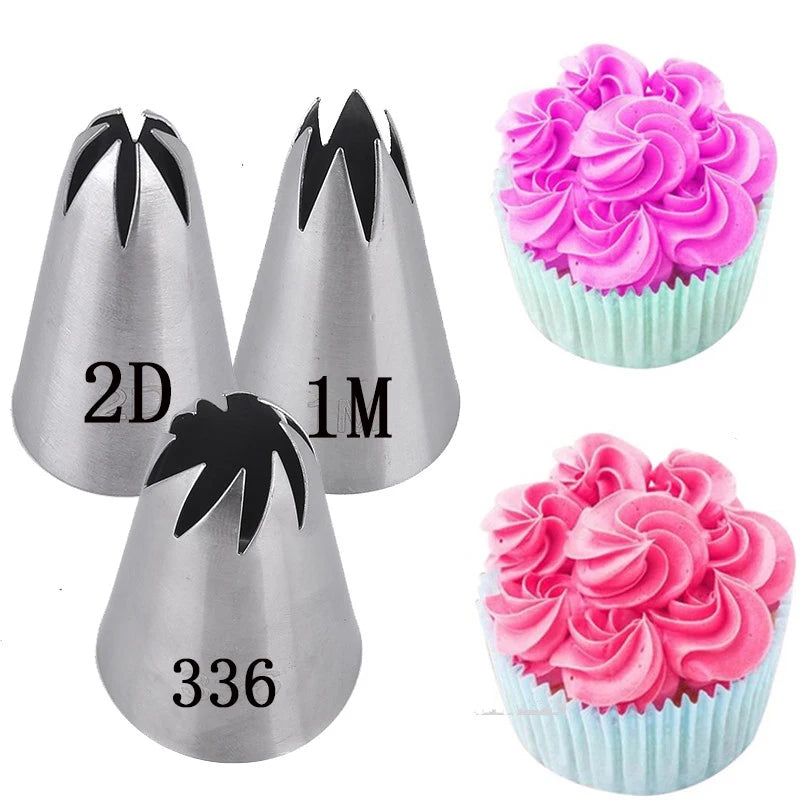 1pcs Rose Pastry Nozzles Cake Decorating Tools Flower Icing Piping Nozzle Cream Cupcake Tips Baking Accessories #1M 2D 336