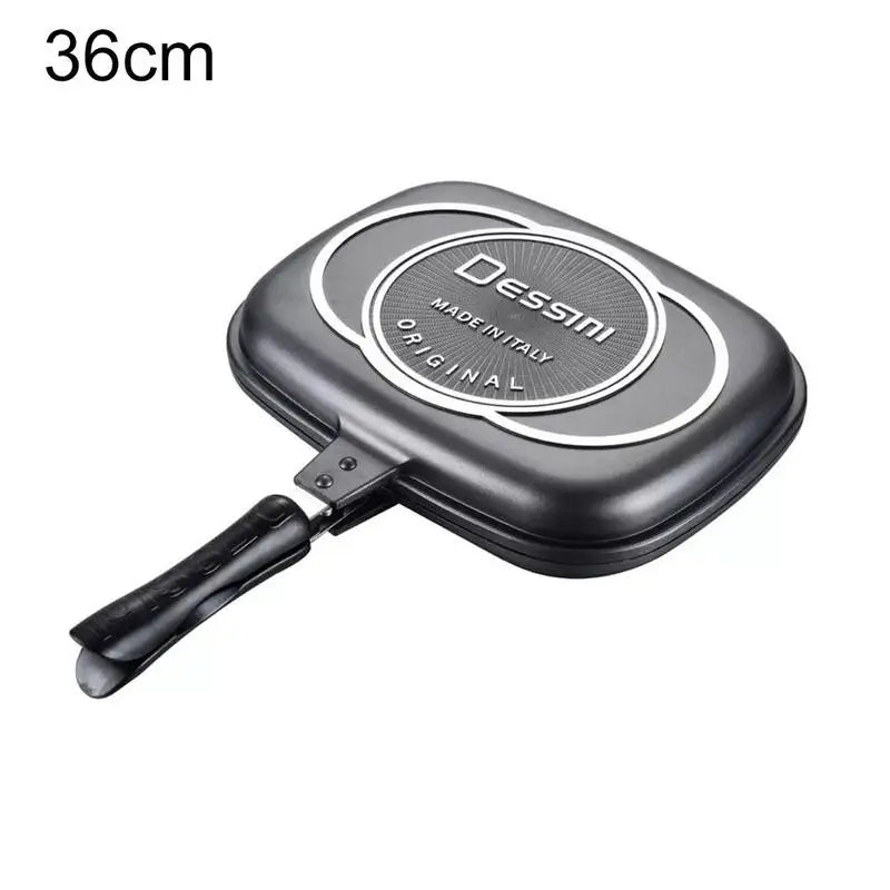 32Cm Double Sided Frying Pan Non-Stick Barbecue Tool Cookware Grill Frying Pan Injection Molding Home Cooking Kitchen Supplies