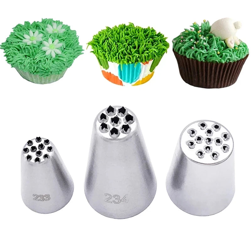 1/3 pcs Stainless steel cream decoration mouth Small grass shape cream nozzle Baking tools Grass Cream Icing Nozzles Pastry Tool