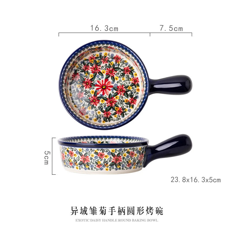 LingAo     Ceramic noodle bowl, double-ear bowl, plate tableware set