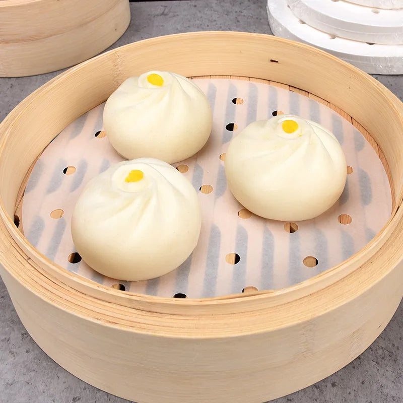 Round Steamer Paper For Dumplings Mat Bamboo Basket Air Fryer Oven Accessories Without Oil Baking Pastry Tools Kitchen Utensils