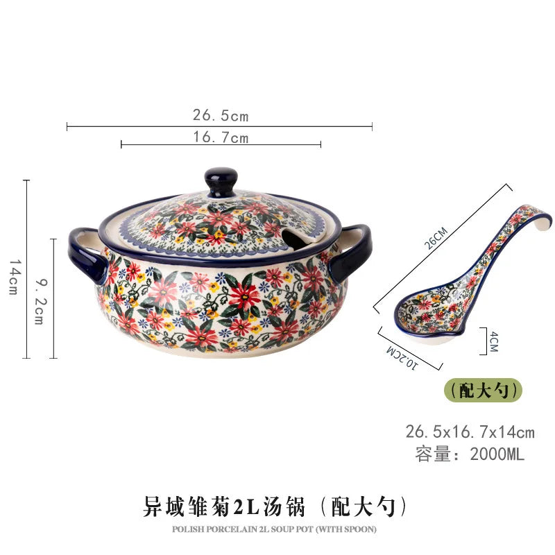 LingAo     Ceramic noodle bowl, double-ear bowl, plate tableware set