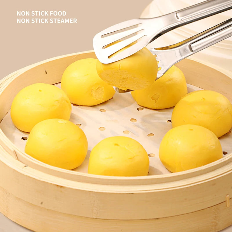 Round Steamer Paper For Dumplings Mat Bamboo Basket Air Fryer Oven Accessories Without Oil Baking Pastry Tools Kitchen Utensils