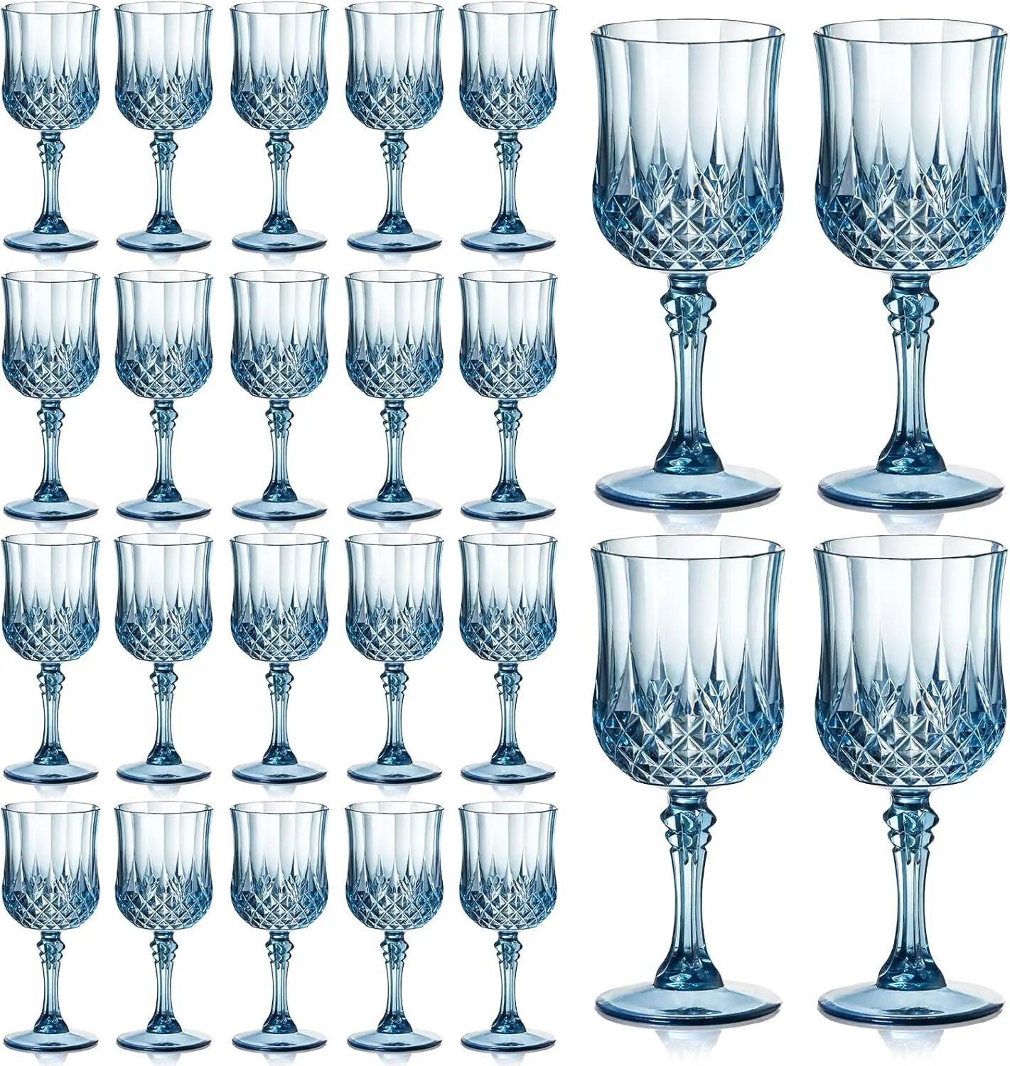 12/24 Pcs 7oz Plastic Wine Glasses Drinking Glasses Unbreakable Wedding Glassware Reusable Drinkware Champagne Flutes Goblets