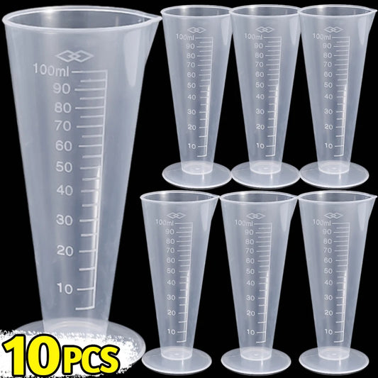 Plastic Triangular Measuring Cup with Scale Transparent Graduated Cylinder Pour Spout Liquid Container Kitchen Bar Tool 50/100ML
