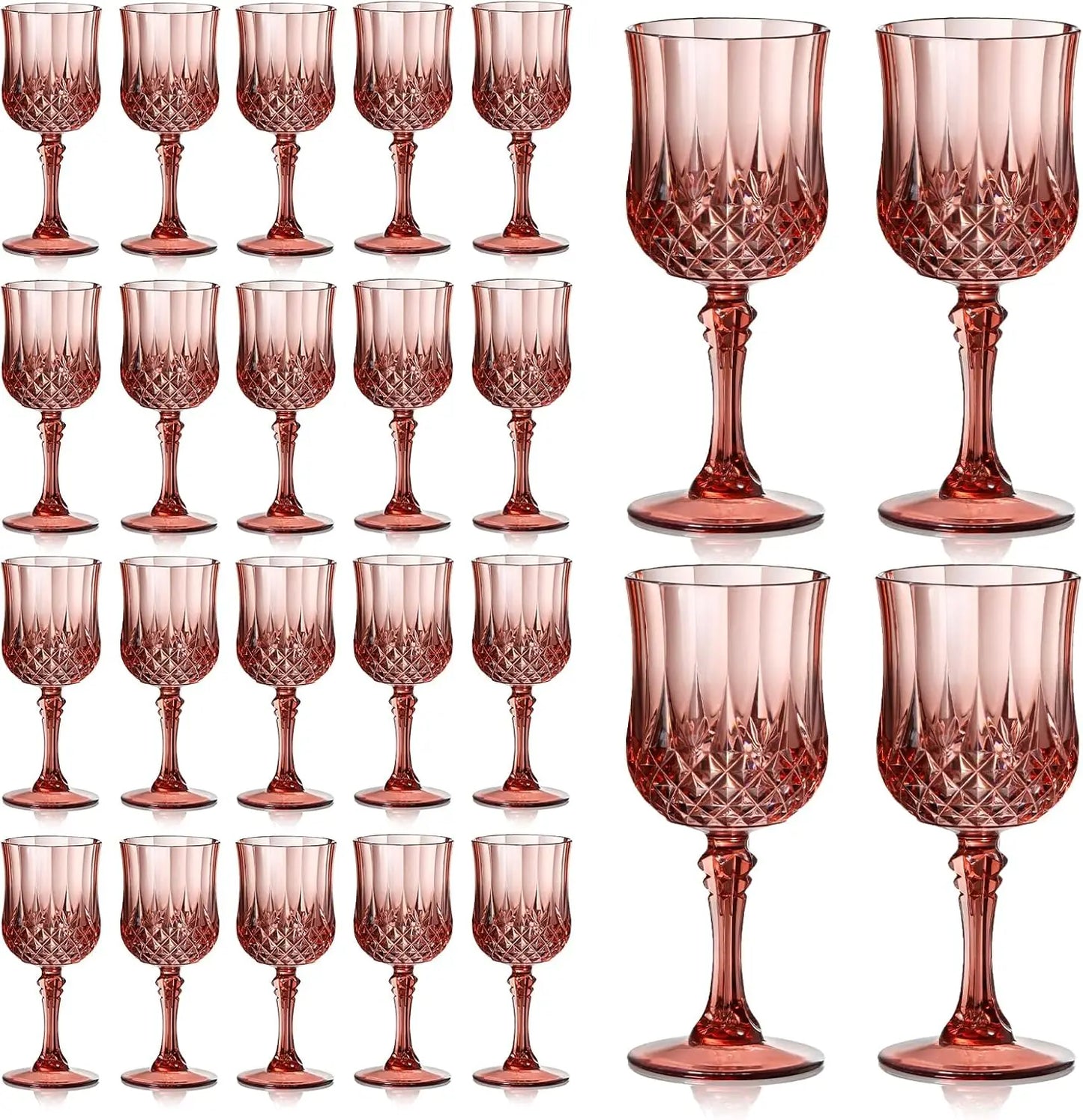 12/24 Pcs 7oz Plastic Wine Glasses Drinking Glasses Unbreakable Wedding Glassware Reusable Drinkware Champagne Flutes Goblets